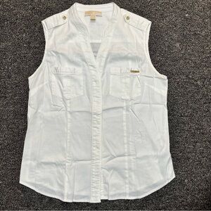 Michael Kors White Sleeveless Blouse